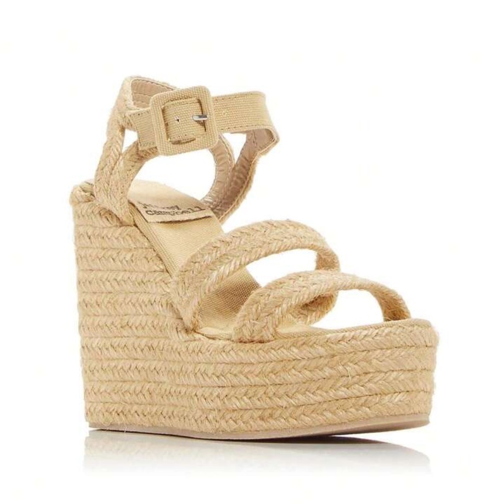 NEW JEFFREY CAMPBELL Soffia Womens Buckle Woven Wedge Sandals Size US 8.5/Eu 39